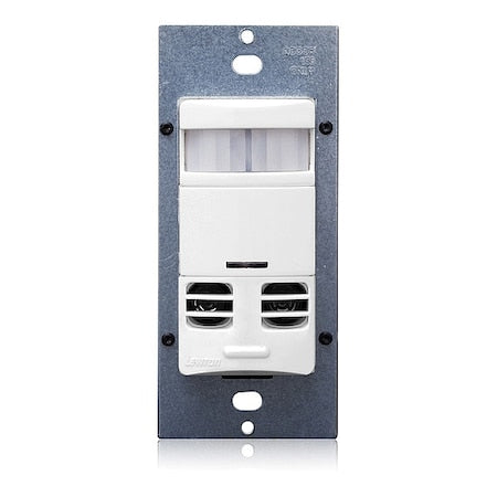 Leviton OSSMT-MAW - Wall Mount Sensor, Occupancy, Photocell, Vacancy, Hard Wired, White, 2,400 sq ft, Fluorescent, Incandescent