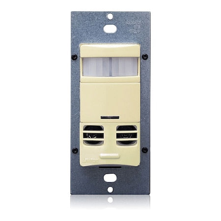 Leviton OSSMT-MAI - Wall Mount Sensor, Occupancy, Photocell, Vacancy, Hard Wired, Ivory, 2,400 sq ft, Fluorescent, Incandescent