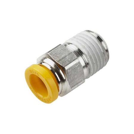 Parker W68PLP-12M-6R - Metric Metal Push-to-Connect Fitting, Brass, Silver