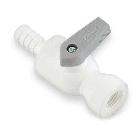 Parker PBPP4VFC4 - Manual 2-Way Ball Valve,Barb,Polypro