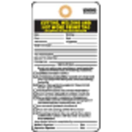 Electromark Y604053 - Cutting, Welding and Hot Work Permit Tag, Lockout Tagout, Cardstock, 5 3/4 in H x 3 in W, White