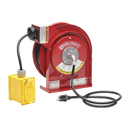 Reelcraft L 4545 123 7 - Retractable Cord Reel with 45 ft. Cord 2-Outlet 12/3