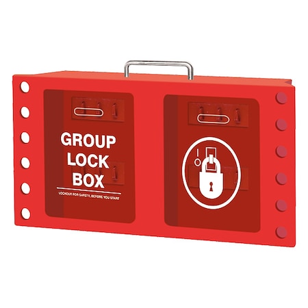 Zing 7388 - Group Lockout Box,Red,Steel,2"x12