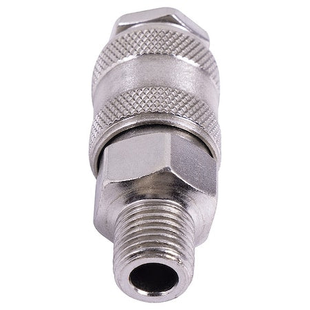 Speedaire J2990071010 - Quick Connect Plug, ARO, 1/4 in Male NPT, 1/2 in Hose I.D., Steel, Push-to-Connect