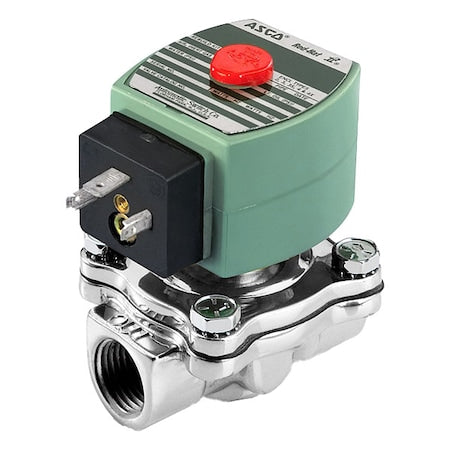 Asco SC8210G087 - Solenoid Valve, 2-Way, 2-Position, Normally Closed, 1/2 in Pipe Size, 24 V DC, High Flow, NBR