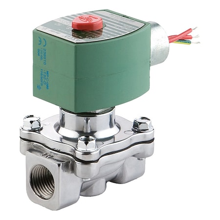 Asco EF8210G089 - Solenoid Valve, 2-Way, 2-Position, Normally Closed, 1 in Pipe Size, 120 V AC, High Flow, NBR