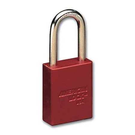 American Lock A1106KARED SETOF12 - Lockout Padlock, Keyed Alike, Aluminum, Red, 1 1/2 in Shackle Height, 1 1/2 in Body Width, 12 PK