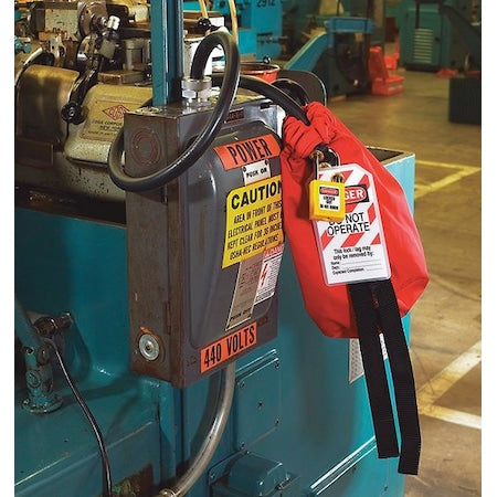 Master Lock 453XL - Lckout Cinch Sack Cover,Red,1/4 In. Dia.