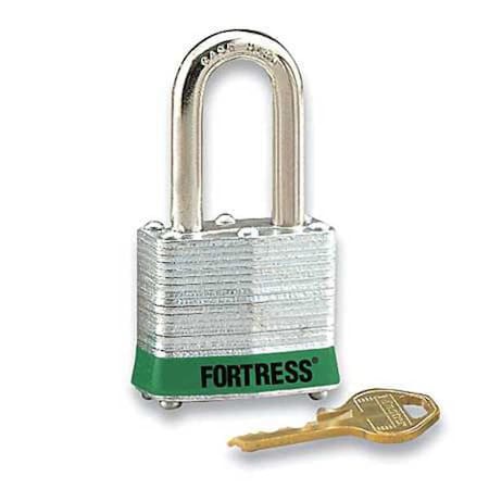 1803LHGRN - Lockout Padlock, Keyed Different, Steel, Green, 2 in Shackle Height, 1 9/16 in Body Width