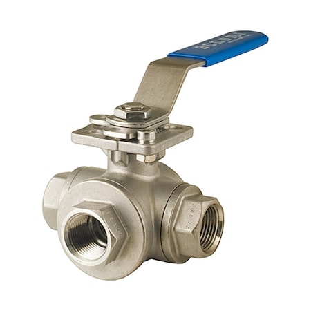 Bonomi 956N-1/4" - 1/4" NPT Stainless Steel Ball Valve 3-Way