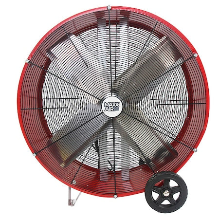 Maxx Air BF30DD REDUPS - Barrel Air Circulator Fan, Mobile Mount, 30 in Blade Dia, 120 V, 3,850/5,500 cfm, Non-Oscillating