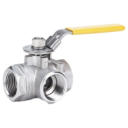 Milwaukee Valve BA3WDSLH 1 - 1" FNPT Stainless Steel Ball Valve 3-Way