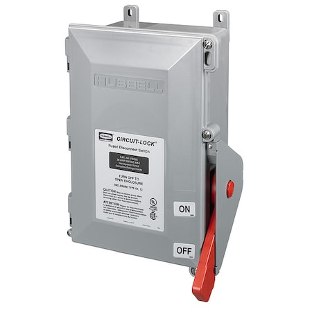 Hubbell Wiring Device-Kellems FDS30 - Fusible, Disconnect Switch, Heavy Duty, 600 V, 3 PST, NEMA 12 K, 4, 4 X
