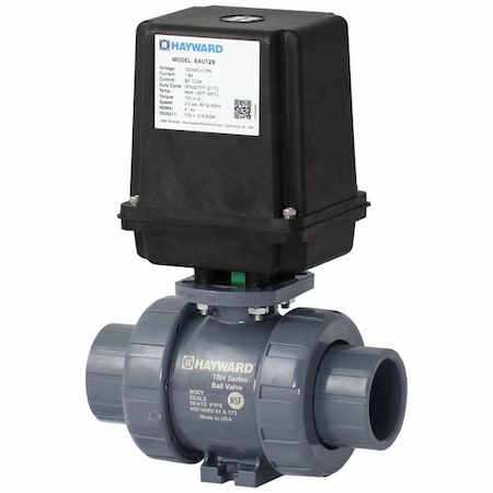 Hayward Flow Control EAUTBH115STE - Electric 2-Way Ball Valve,1 1/2",PVC