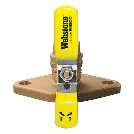 Webstone 40407HV - 2" Flanged 3-Way Brass Ball Valve