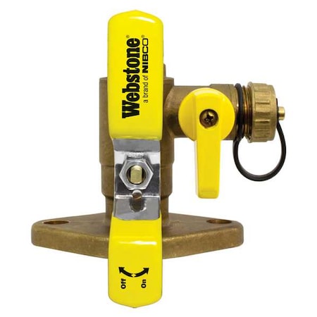 Webstone 40413 - 3/4" Flanged 3-Way Brass Ball Valve w/Drain
