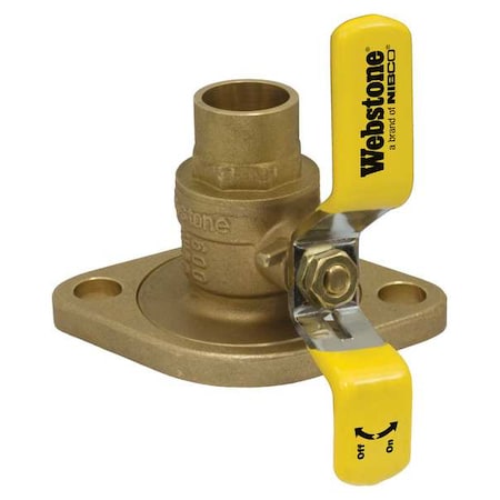 Webstone 51403 - 3/4" Flanged 3-Way Brass Rotating Ball Valve