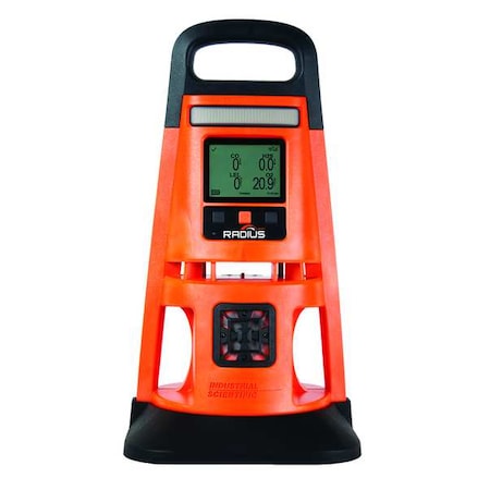 Industrial Scientific BZ1-K123001101 - Radius BZ1 Multi-Gas Detector, IP66, Audible, Visual, LCD with Backlight, 89 hr Battery Life