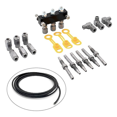 Locknlube LNL81203-1/8 - Three Point Manifold Kit,Aluminum/Steel