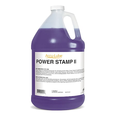 Accu-Lube LBSTII01 - Cutting Fluid, Power Stamp II, Straight Oil, 1 gal, Jug, Purple, 4 PK