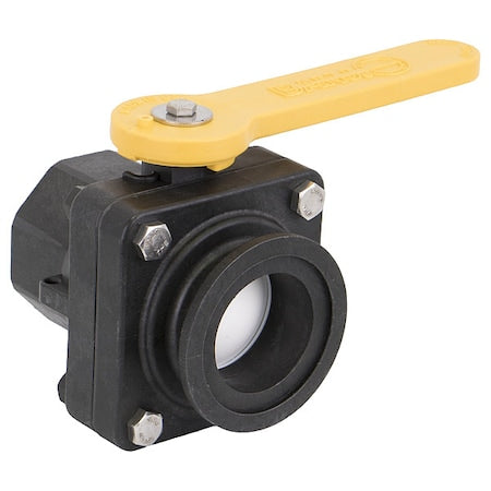 Banjo MVS220FP - Manual 2-Way Ball Valve,Flange,Polypro