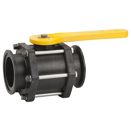 Banjo MV300 - Manual 2-Way Ball Valve,Flange,Polypro