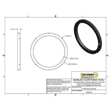 Banjo M301G - Cam and Groove Fitting Gasket,EPDM