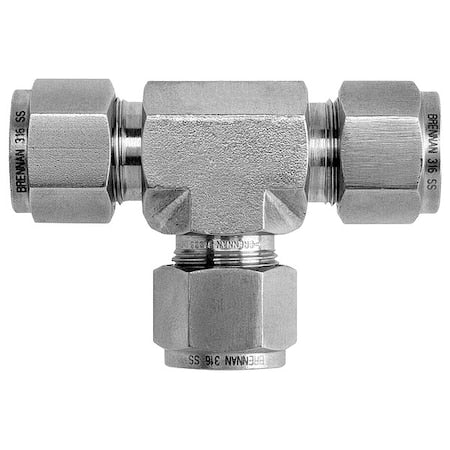 Brennan Industries N2603-06-04-04-SS - Tee, SS, Comp 3/8", Comp 1/4", Comp 1/4"