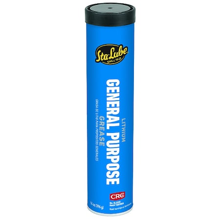 Sta-Lube SL3310 - Multipurpose Grease, 14 oz, Cartridge, Mineral Base, 250 Degrees F Max Op Temp, Amber, Sta-Lube Series