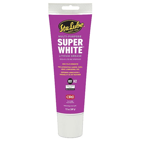 Sta-Lube SL3360 - Multipurpose Grease, 10 oz, Tube, Mineral Base, 300 Degrees F Max Op Temp, White, Super White Series