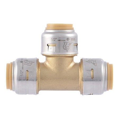 Sharkbite UR362 - Tee, Brass, Push-Fit 1/2", 1/2", 1/2"