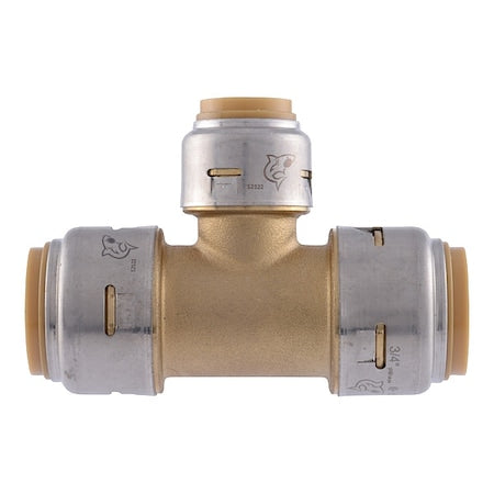 Sharkbite UR412 - Tee, Brass, Push-Fit 3/4", 3/4", 1/2"