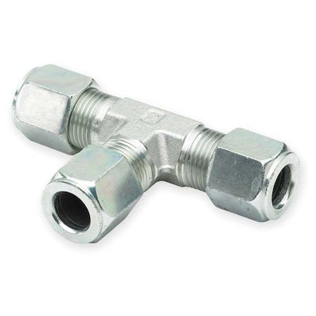 Parker 4 JBU-S - Tee,Steel,Comp1/4",Comp1/4",Comp1/4"