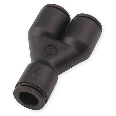Legris 3140 06 08 - Push-Fit Wye Fitting, 6 x 8mm Tube Size, Brass, Fiberglass-Reinforced Nylon, Black, 10 PK