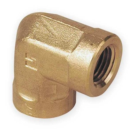 Parker 4-4 FE-B - 90 Degrees Elbow Brass Pipe Fitting, 1/4 in Female NPT X 1/4 in Female NPT