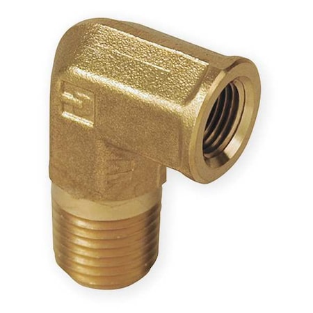 Parker 4-4 SE-B - 90 Degrees Street Elbow Brass Pipe Fitting, 1/4 in MALE NPT X 1/4 in Female NPT