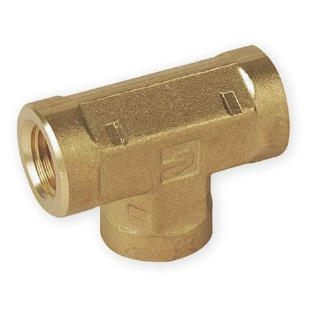 Parker 4-4-4 FT-B - Tee Brass Pipe Fitting, 1/4 in Female NPT X 1/4 in Female NPT