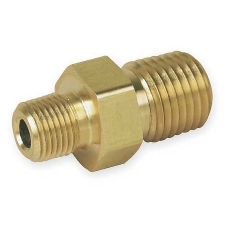 Parker 6-6 MHN-B - Hex Nipple Brass Pipe Fitting, 3/8 in Male NPT X 3/8 in Male NPT