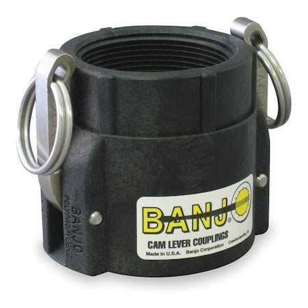 Banjo 075D - Cam and Groove Coupling, Type D, 3/4 in Coupler, 3/4 in FNPT, 2-1/8 in L, Socket, Polypropylene