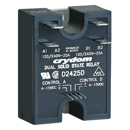 Crydom D2425D - Dual Solid State Relay, 2 Phase, Screw Clamp, Panel, SCR