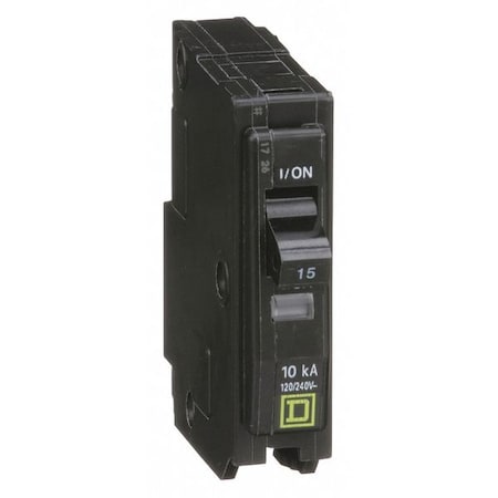 Square D QO115 - Miniature Circuit Breaker, QO Series, 15 A, 1 Pole, 120/240 V AC, 10k A at 120/240 V AC