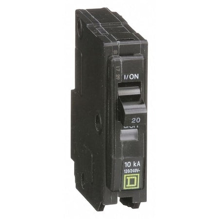 Square D QO120 - Miniature Circuit Breaker, QO Series, 20 A, 1 Pole, 120/240 V AC, 10k A at 120/240 V AC