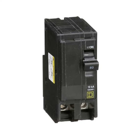 Square D QO280 - Miniature Circuit Breaker, QO Series, 80 A, 2 Pole, 120/240 V AC, 10k A at 120/240 V AC