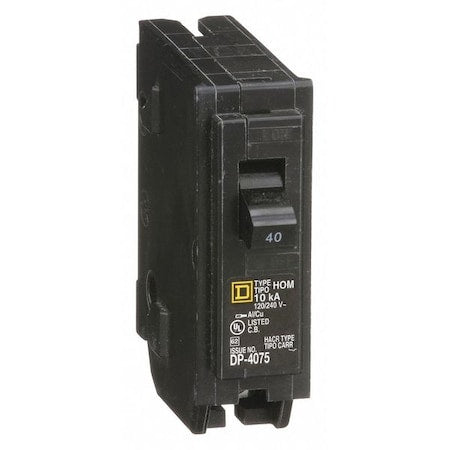 Square D HOM140 - Miniature Circuit Breaker, HOMELINE Series, 40 A, 1 Pole, 120 V AC, 10k A at 120 V AC