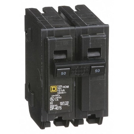 Square D HOM250 - Miniature Circuit Breaker, HOMELINE Series, 50 A, 2 Pole, 240 V AC, 10k A at 240 V AC