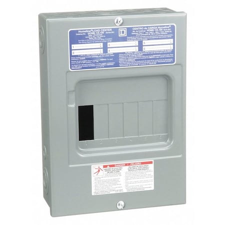 Square D HOM612L100S - Load Center, 6 Spaces, 100 A Amps, 120/240 V AC