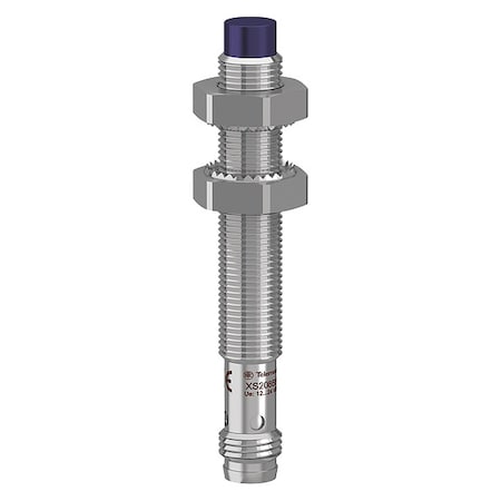 Telemecanique Sensors XS208BLPAM8 - Cylindrical, Inductive Proximity Sensor, 8 mm Dia., Brass, M8, 3 Wires, Unshielded
