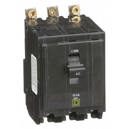 Square D QOB350 - Miniature Circuit Breaker, QO Series, 50 A, 3 Pole, 120/240 V AC, 10k A at 120/240 V AC