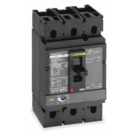 Square D JGL36000S25 - Molded Case Circuit Breaker, POWERPACT J Series, 250 A, 3 Pole, 600 V AC, 65k A at 240 V AC