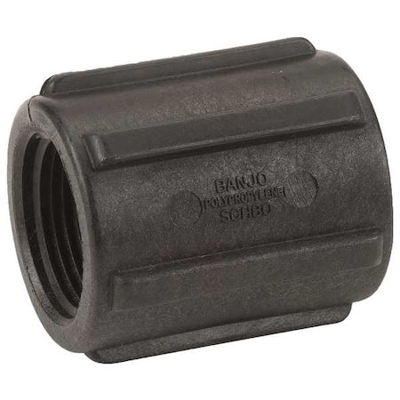 Banjo CPLG100 - Coupling, Polypropylene, 1", Schedule 80, 300 psi Max Pressure